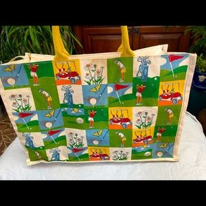 Vintage 1970s capelli golf bag tote duffle womens canvas zipped large pu…